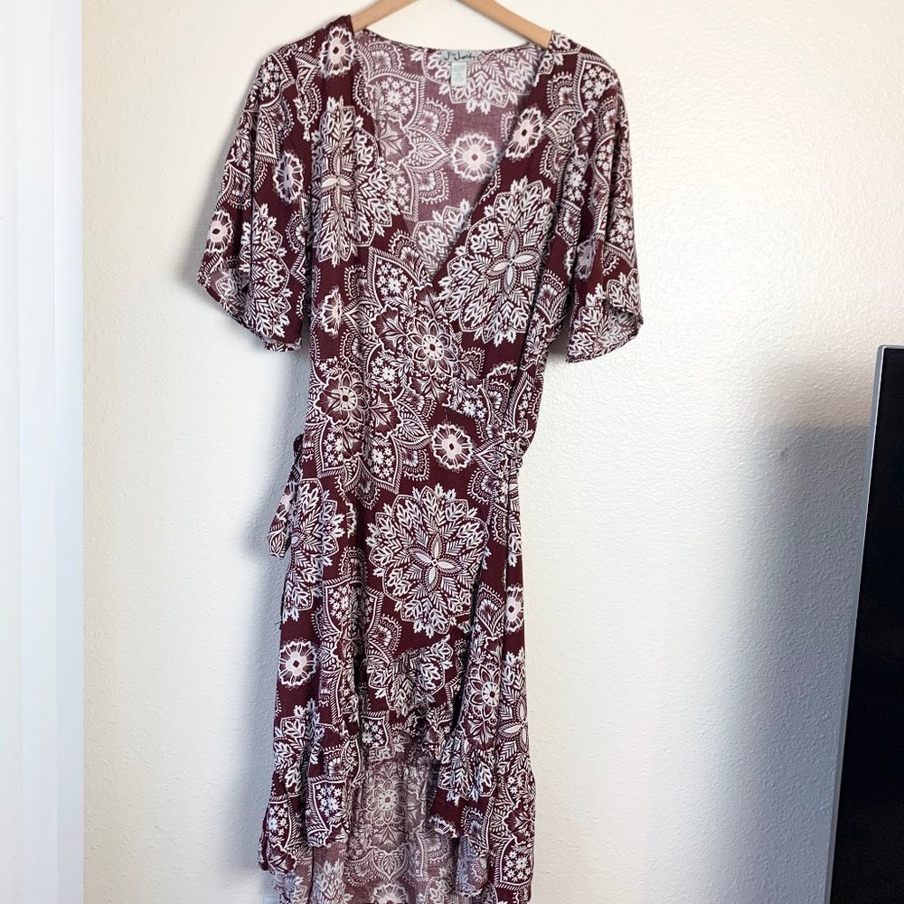 J For Justify | Mandala Hi-Low Wrap Dress | Large